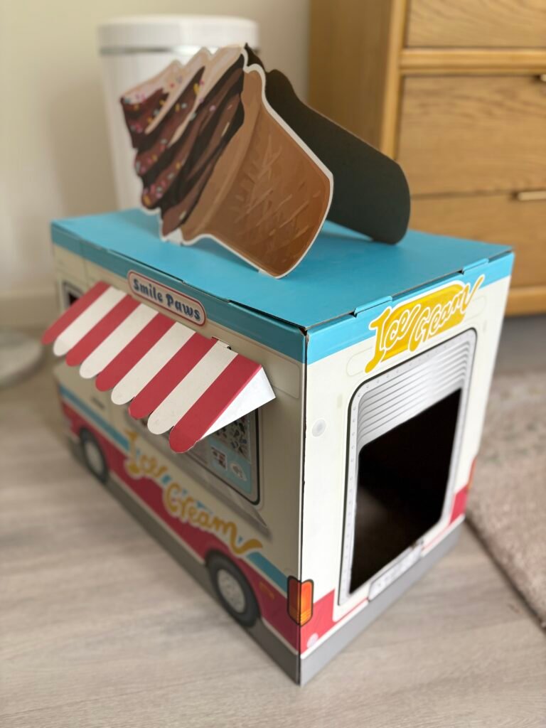 Ice cream truck cat house. 